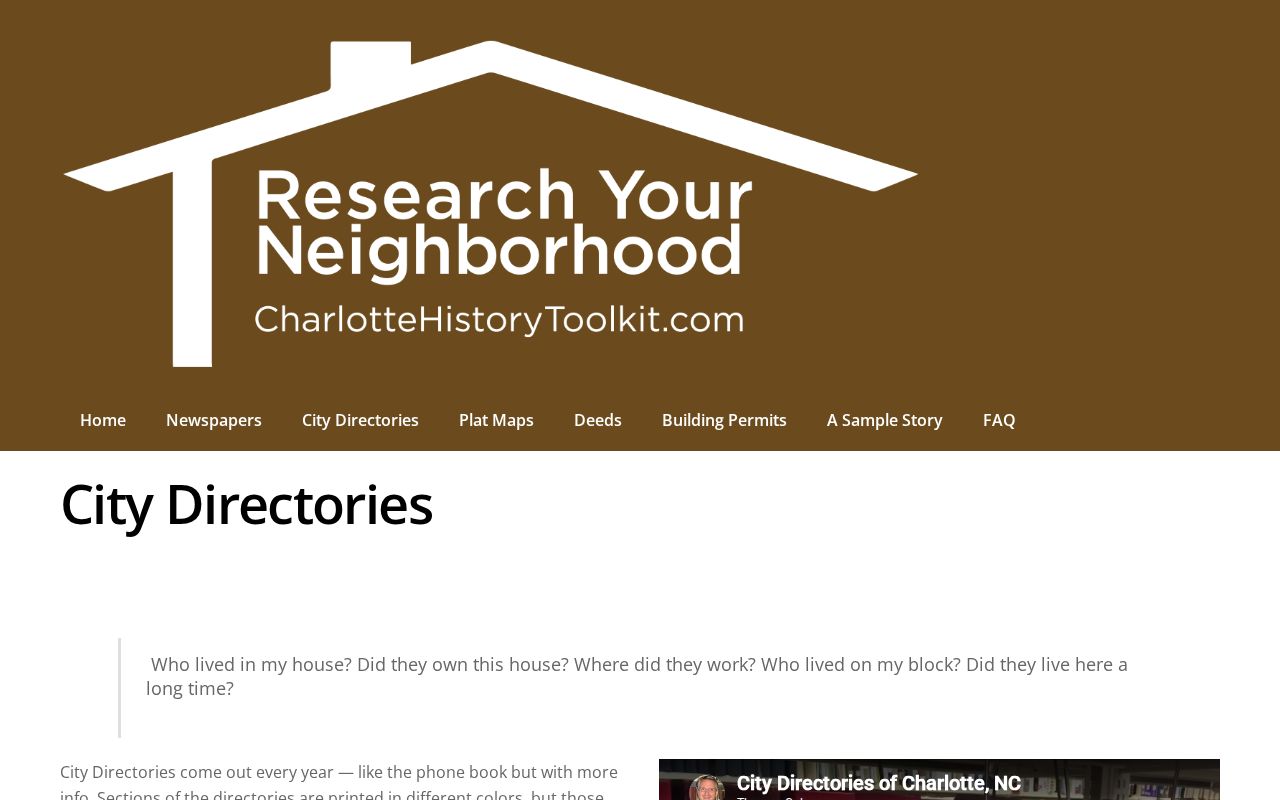 Cornelius city directory guide for reading Charlotte and Mecklenburg entries