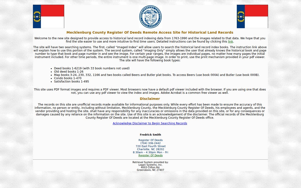 Cornelius residents directory Mecklenburg historical deed index